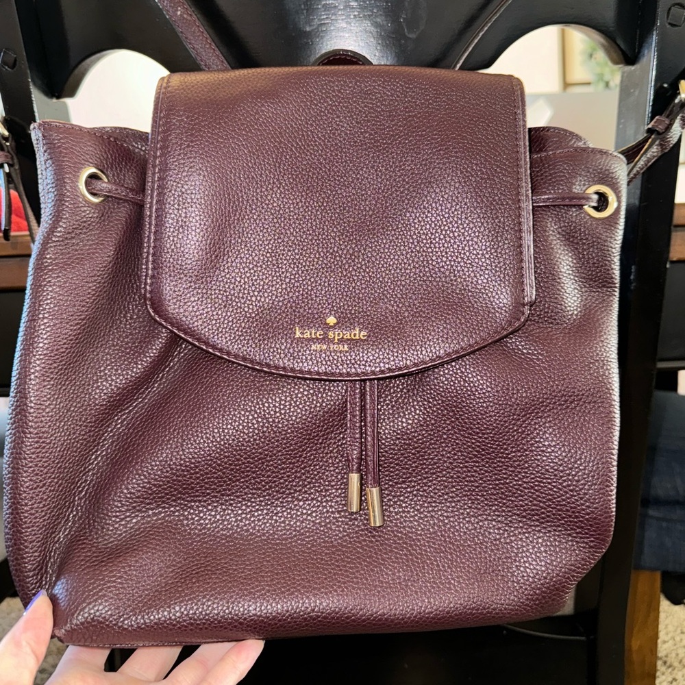 Kate Spade maroon back pack, gently used